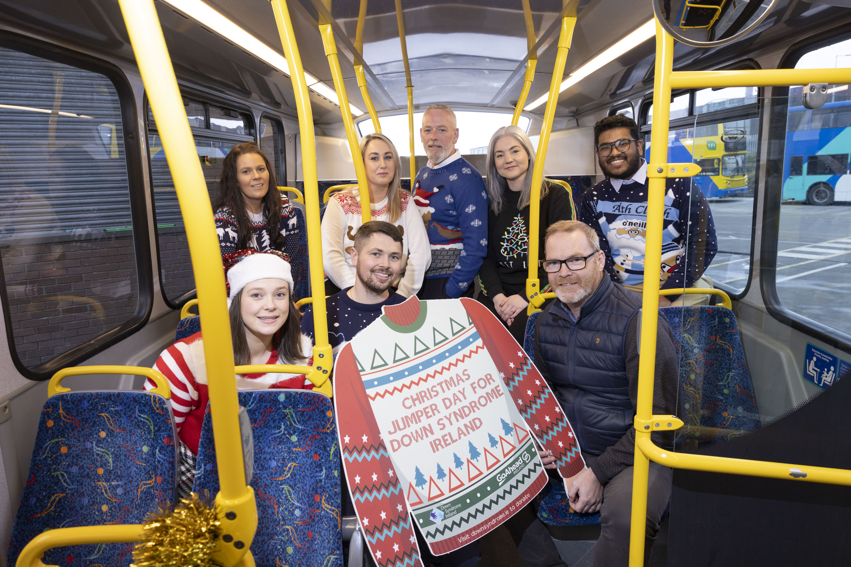Pictured are colleagues from both Go-Ahead Ireland and Down Syndrome Ireland. Down Syndrome Ireland Christmas jumper fundraiser with Go Ahead Ireland.   Picture by Shane O'Neill, Coalesce.